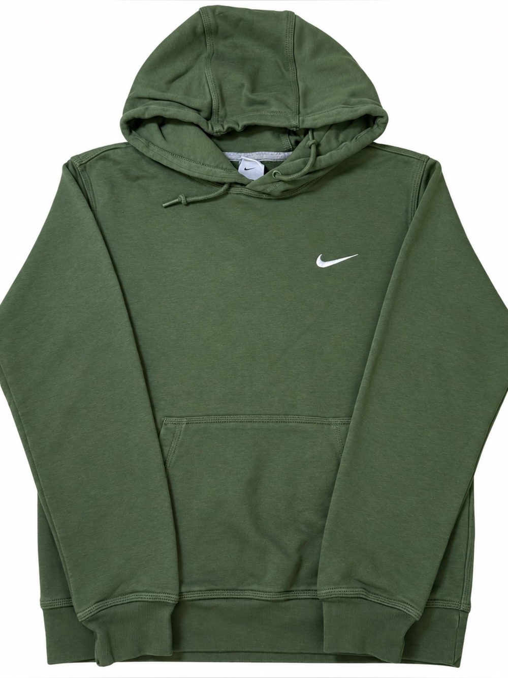 Nike Olive Green Hooded Pullover with White Swoosh